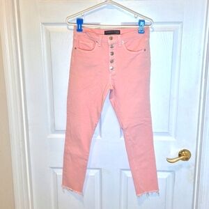 Veronica Beard light pink button fly skinny jeans size 27
